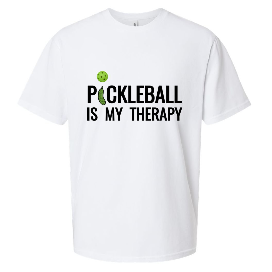 Pickleball Is My Therapy Funny Pickleball Players Gift Sueded Cloud Jersey T-Shirt