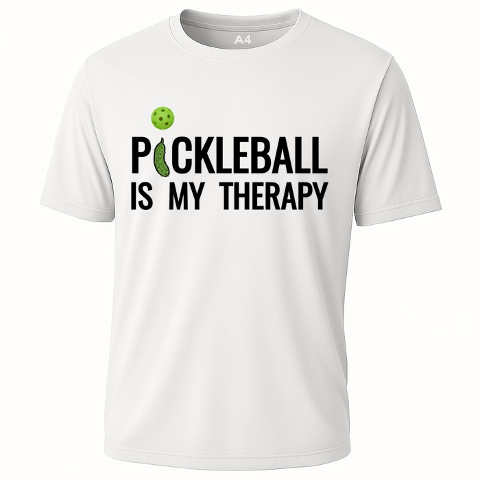Pickleball Is My Therapy Funny Pickleball Players Gift Cooling Performance Crew T-Shirt