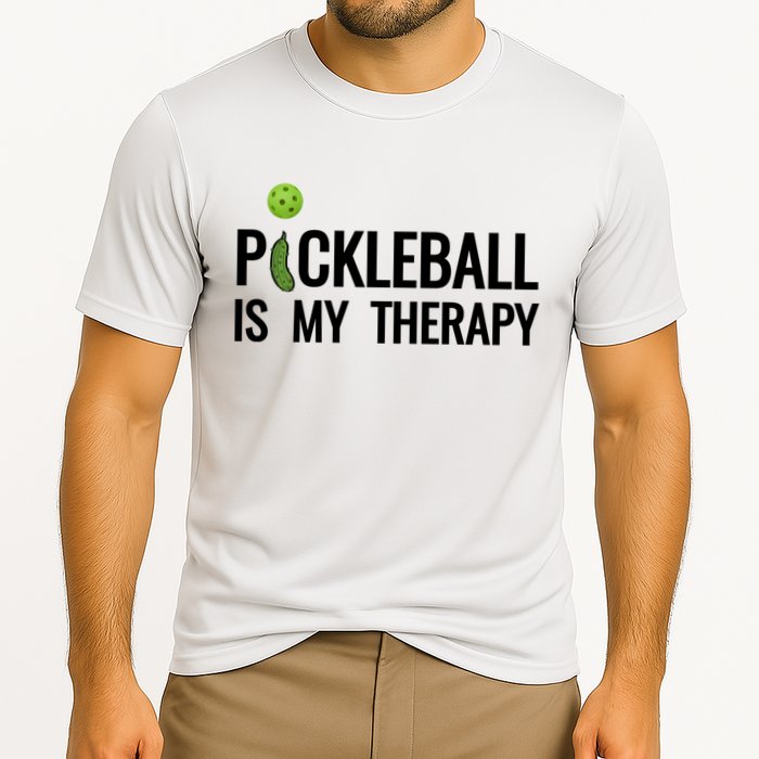 Pickleball Is My Therapy Funny Pickleball Players Gift Cooling Performance Crew T-Shirt
