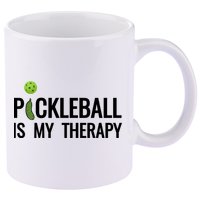 Pickleball Is My Therapy Funny Pickleball Players Gift 11oz C Handle Ceramic Mug