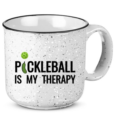 Pickleball Is My Therapy Funny Pickleball Players Gift 15oz Campfire Ceramic Mug