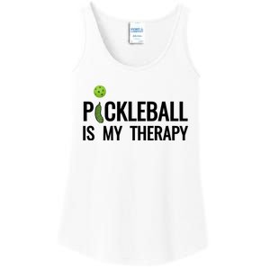 Pickleball Is My Therapy Funny Pickleball Players Gift Ladies Essential Tank