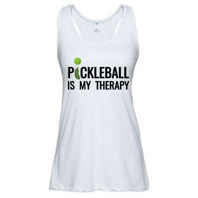 Pickleball Is My Therapy Funny Pickleball Players Gift Ladies Essential Flowy Tank