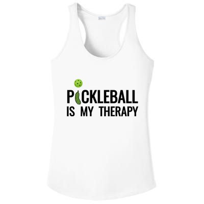 Pickleball Is My Therapy Funny Pickleball Players Gift Ladies PosiCharge Competitor Racerback Tank