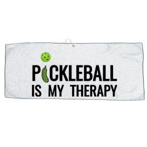 Pickleball Is My Therapy Funny Pickleball Players Gift Large Microfiber Waffle Golf Towel