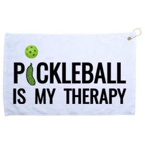 Pickleball Is My Therapy Funny Pickleball Players Gift Grommeted Golf Towel