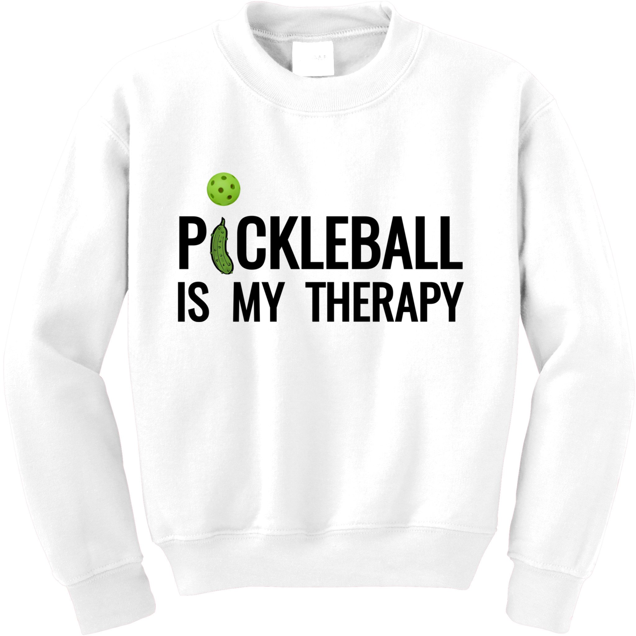 Pickleball Is My Therapy Funny Pickleball Players Gift Kids Sweatshirt