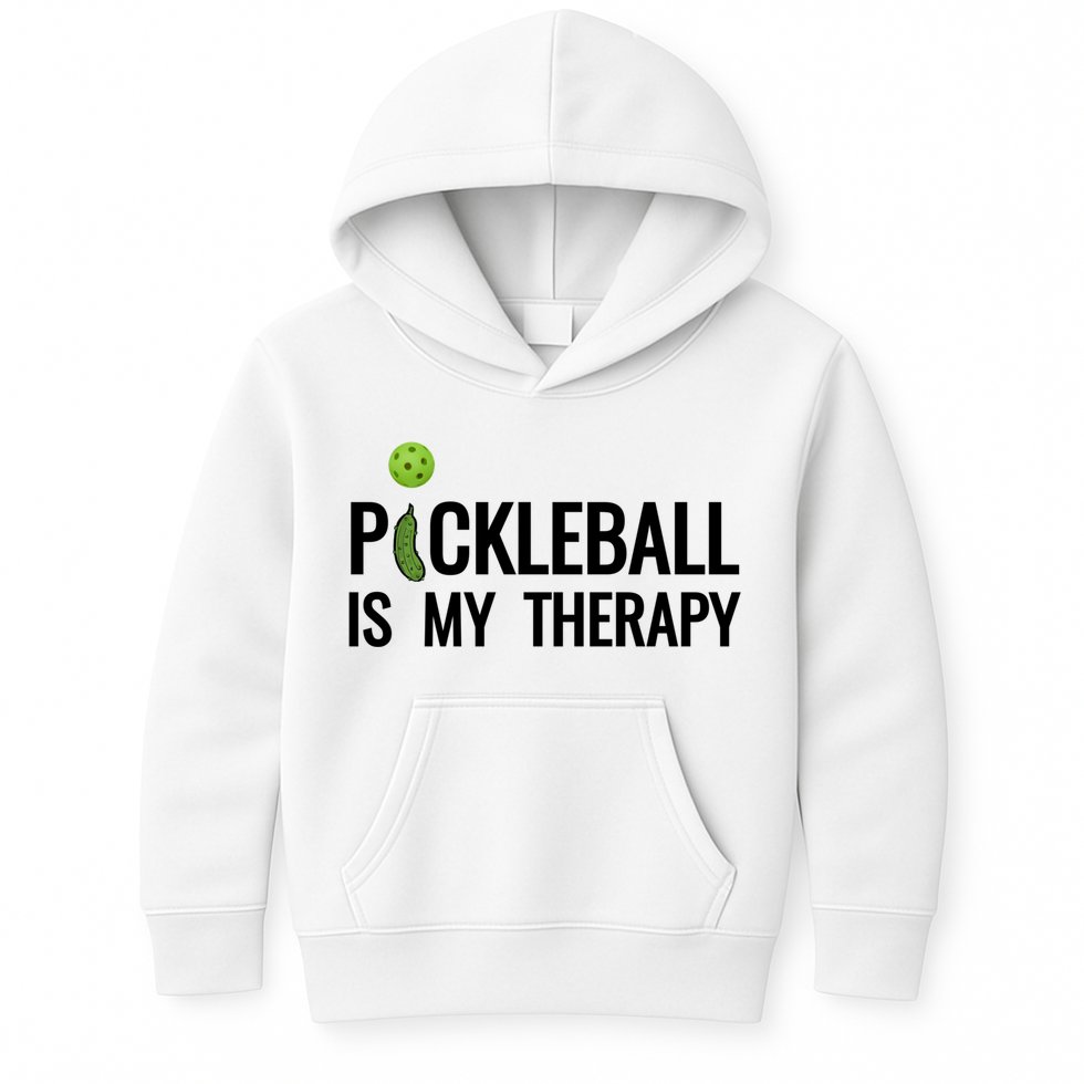 Pickleball Is My Therapy Funny Pickleball Players Gift Kids Hoodie