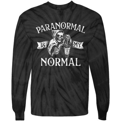 Paranormal Is My Normal Phantom Ghost Hunting Halloween Tie-Dye Long Sleeve Shirt