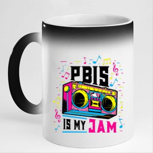 Pbis Is My Jam Positive Behavior Interventions Supports 11oz Black Color Changing Mug