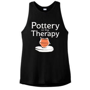 Pottery Is My Therapy Ladies PosiCharge Tri-Blend Wicking Tank