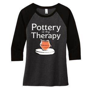 Pottery Is My Therapy Women's Tri-Blend 3/4-Sleeve Raglan Shirt