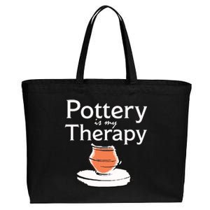 Pottery Is My Therapy Cotton Canvas Jumbo Tote