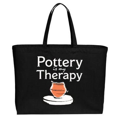 Pottery Is My Therapy Cotton Canvas Jumbo Tote