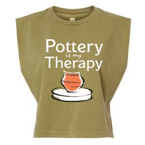 Pottery Is My Therapy Garment-Dyed Women's Muscle Tee