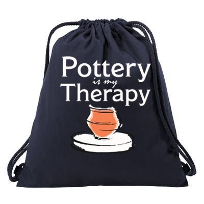 Pottery Is My Therapy Drawstring Bag