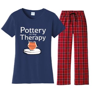 Pottery Is My Therapy Women's Flannel Pajama Set