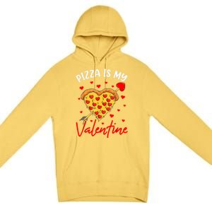 Pizza Is My Valentine Funny Valentines Day Heart Shape 2024 Premium Pullover Hoodie