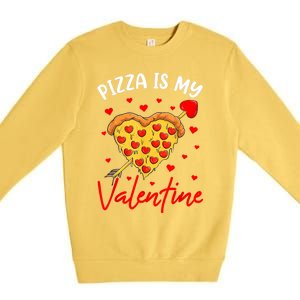 Pizza Is My Valentine Funny Valentines Day Heart Shape 2024 Premium Crewneck Sweatshirt