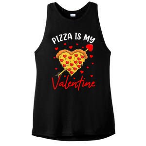 Pizza Is My Valentine Funny Valentines Day Heart Shape 2024 Ladies PosiCharge Tri-Blend Wicking Tank