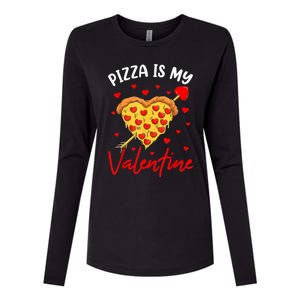 Pizza Is My Valentine Funny Valentines Day Heart Shape 2024 Womens Cotton Relaxed Long Sleeve T-Shirt