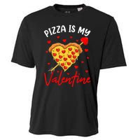 Pizza Is My Valentine Funny Valentines Day Heart Shape 2024 Cooling Performance Crew T-Shirt