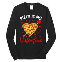 Pizza Is My Valentine Funny Valentines Day Heart Shape 2024 Long Sleeve Shirt