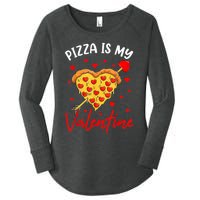 Pizza Is My Valentine Funny Valentines Day Heart Shape 2024 Women's Perfect Tri Tunic Long Sleeve Shirt