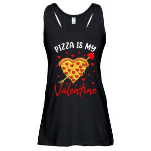 Pizza Is My Valentine Funny Valentines Day Heart Shape 2024 Ladies Essential Flowy Tank