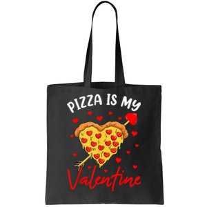 Pizza Is My Valentine Funny Valentines Day Heart Shape 2024 Tote Bag