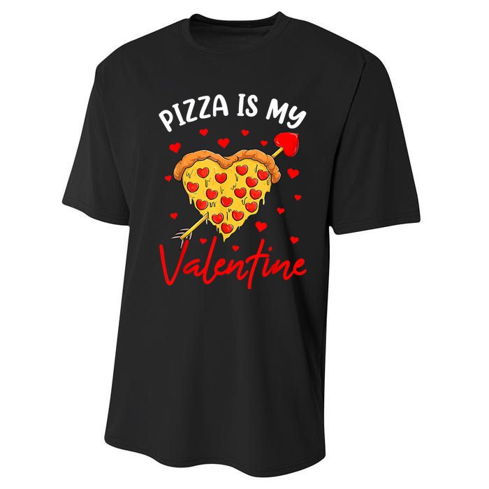 Pizza Is My Valentine Funny Valentines Day Heart Shape 2024 Performance Sprint T-Shirt