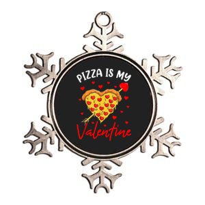 Pizza Is My Valentine Funny Valentines Day Heart Shape 2024 Metallic Star Ornament