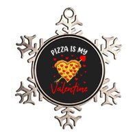 Pizza Is My Valentine Funny Valentines Day Heart Shape 2024 Metallic Star Ornament