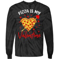 Pizza Is My Valentine Funny Valentines Day Heart Shape 2024 Tie-Dye Long Sleeve Shirt