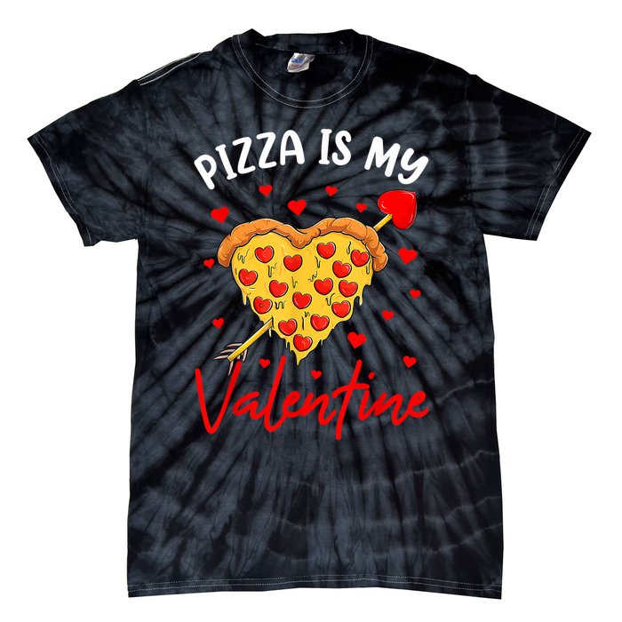 Pizza Is My Valentine Funny Valentines Day Heart Shape 2024 Tie-Dye T-Shirt