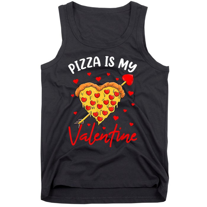 Pizza Is My Valentine Funny Valentines Day Heart Shape 2024 Tank Top