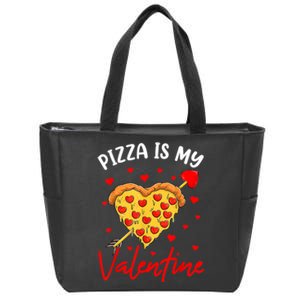 Pizza Is My Valentine Funny Valentines Day Heart Shape 2024 Zip Tote Bag