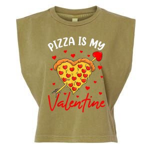 Pizza Is My Valentine Funny Valentines Day Heart Shape 2024 Garment-Dyed Women's Muscle Tee