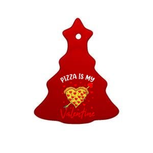 Pizza Is My Valentine Funny Valentines Day Heart Shape 2024 Ceramic Tree Ornament