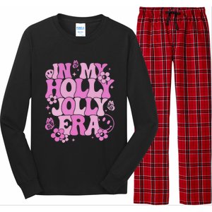 Pink In My Holly Xmas Jolly Era Groovy Retro Christmas Cute Gift Long Sleeve Pajama Set