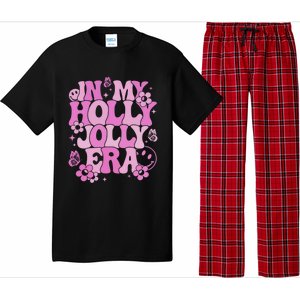 Pink In My Holly Xmas Jolly Era Groovy Retro Christmas Cute Gift Pajama Set