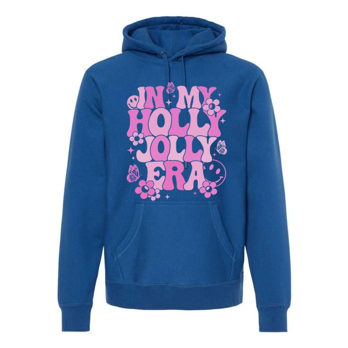 Pink In My Holly Xmas Jolly Era Groovy Retro Christmas Cute Gift Premium Hoodie