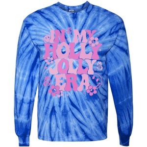 Pink In My Holly Xmas Jolly Era Groovy Retro Christmas Cute Gift Tie-Dye Long Sleeve Shirt