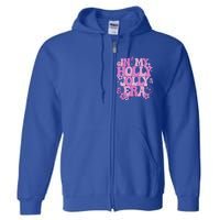 Pink In My Holly Xmas Jolly Era Groovy Retro Christmas Cute Gift Full Zip Hoodie