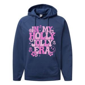 Pink In My Holly Xmas Jolly Era Groovy Retro Christmas Cute Gift Performance Fleece Hoodie