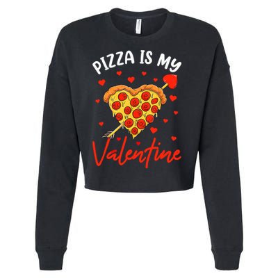 Pizza Is My Valentine Funny Valentines Day Matching Boy Girl Cropped Pullover Crew