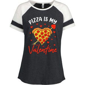 Pizza Is My Valentine Funny Valentines Day Matching Boy Girl Enza Ladies Jersey Colorblock Tee