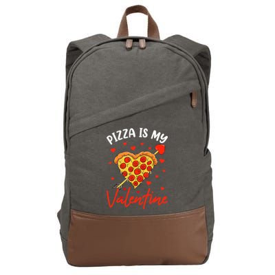 Pizza Is My Valentine Funny Valentines Day Matching Boy Girl Cotton Canvas Backpack