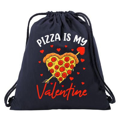Pizza Is My Valentine Funny Valentines Day Matching Boy Girl Drawstring Bag