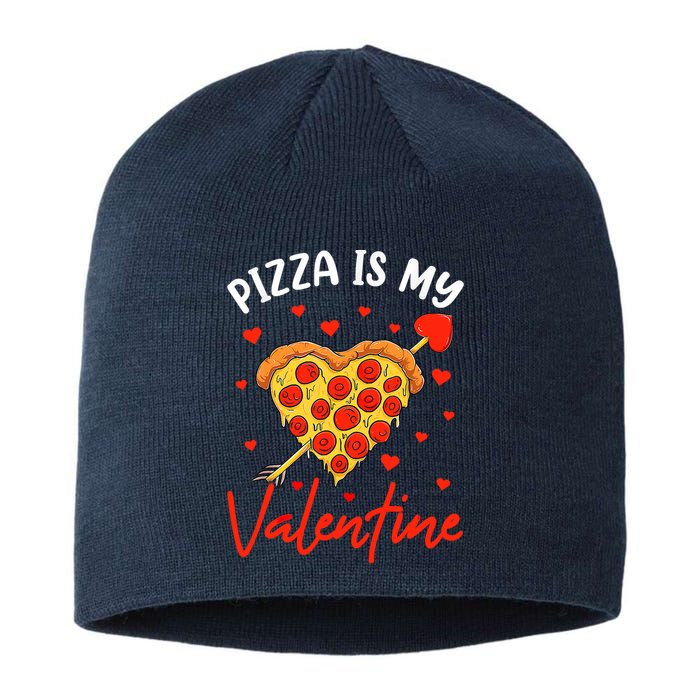 Pizza Is My Valentine Funny Valentines Day Matching Boy Girl Sustainable Beanie
